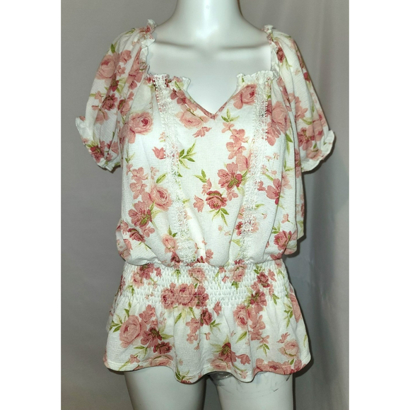 Love + Joy Embroidered Floral Blouse - Size L - Picture 1 of 9